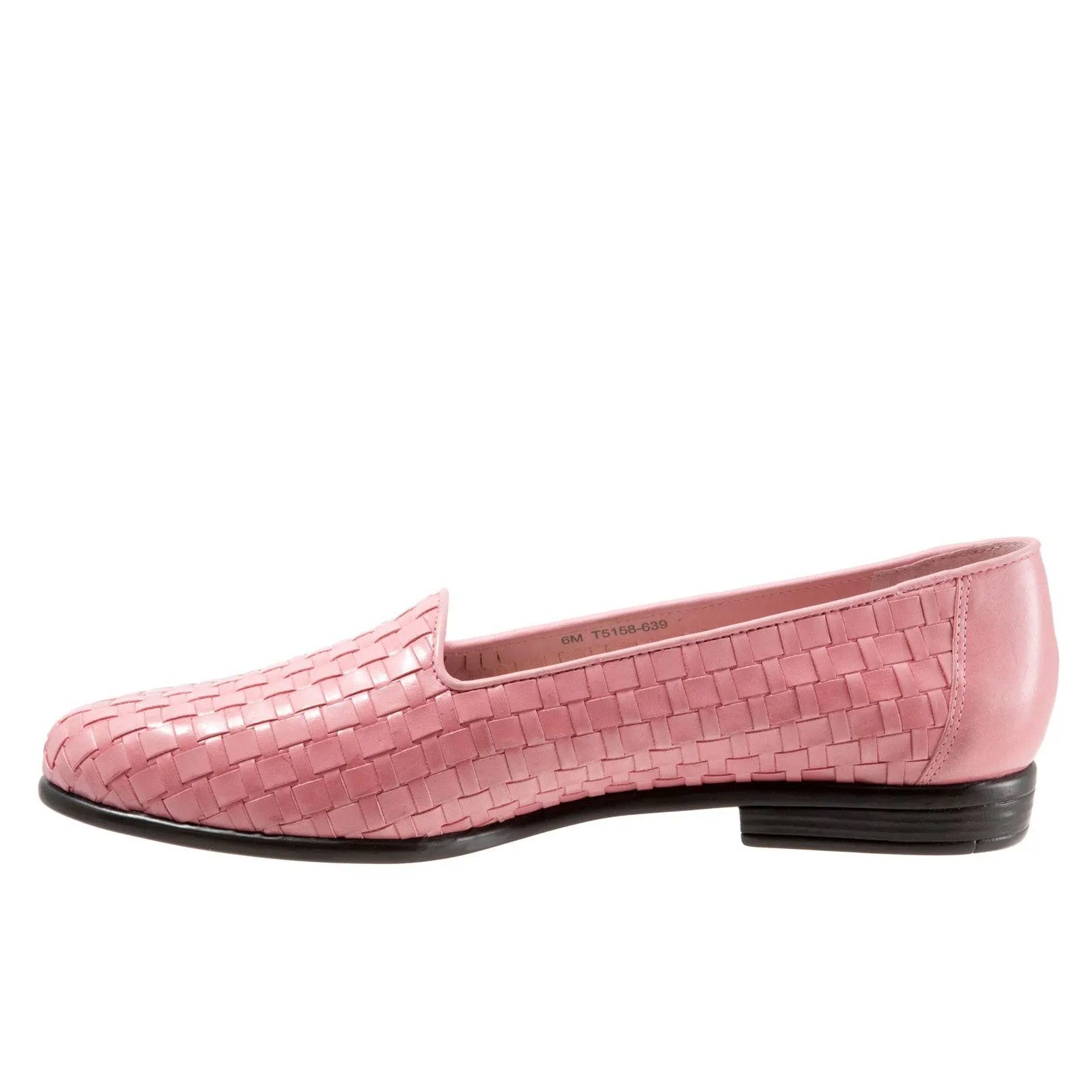Trotters Liz T5158-639 Womens Pink Extra Narrow Leather Loafer Flats Shoes
