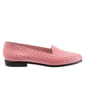 Trotters Liz T5158-639 Womens Pink Extra Narrow Leather Loafer Flats Shoes