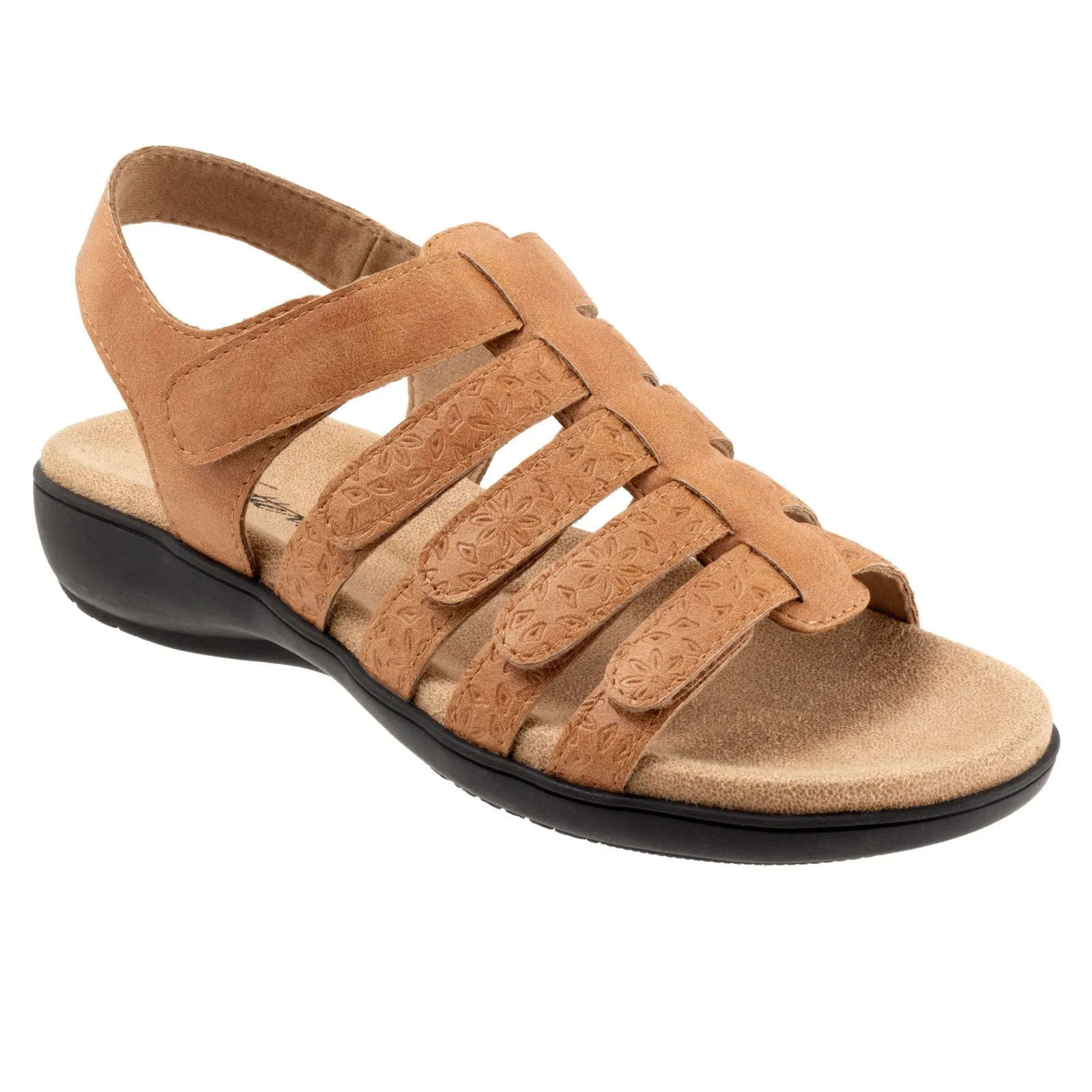 Trotters Tiki Tool T2423-253 Womens Brown Extra Wide Strap Sandals Shoes