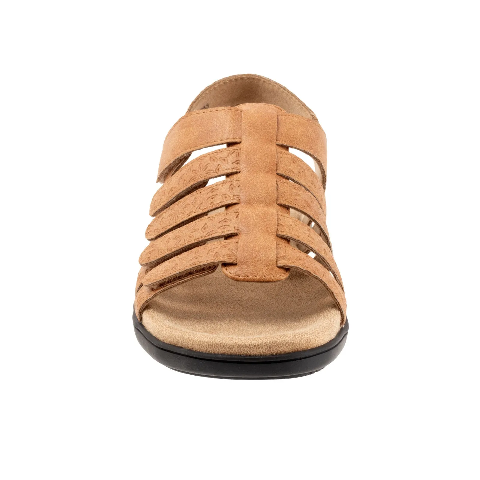 Trotters Tiki Tool T2423-253 Womens Brown Extra Wide Strap Sandals Shoes