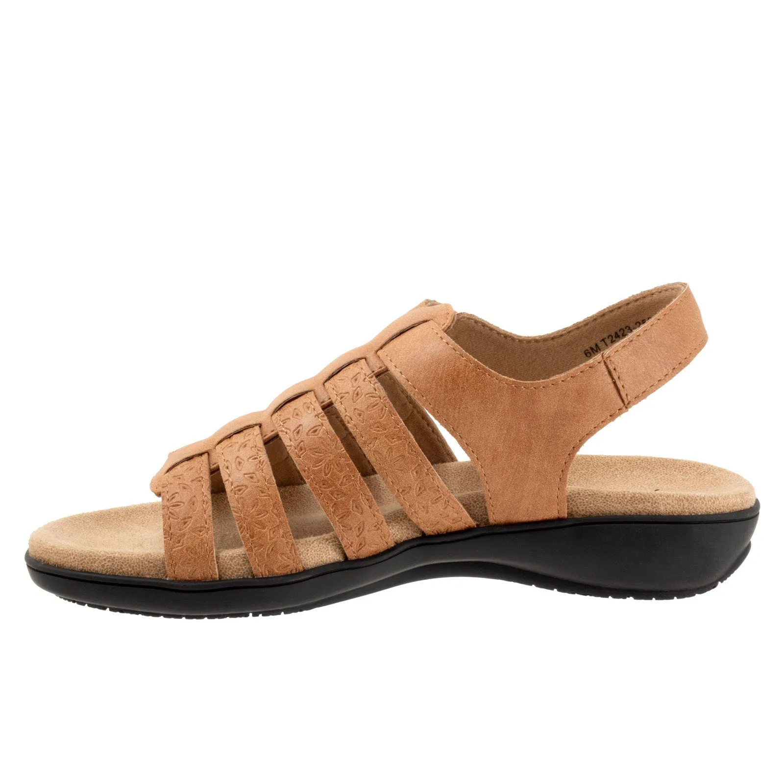 Trotters Tiki Tool T2423-253 Womens Brown Extra Wide Strap Sandals Shoes