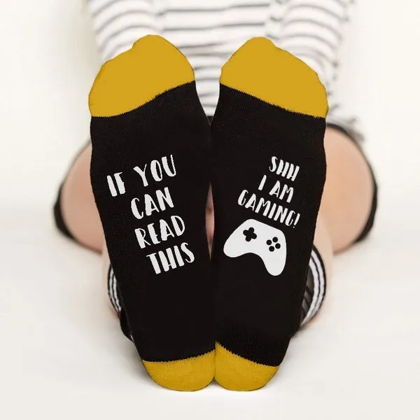 Unisex Socks If You Can Read This Say I Am Gaming Printed Funny Winter Warm Socks