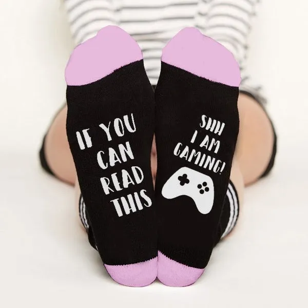Unisex Socks If You Can Read This Say I Am Gaming Printed Funny Winter Warm Socks