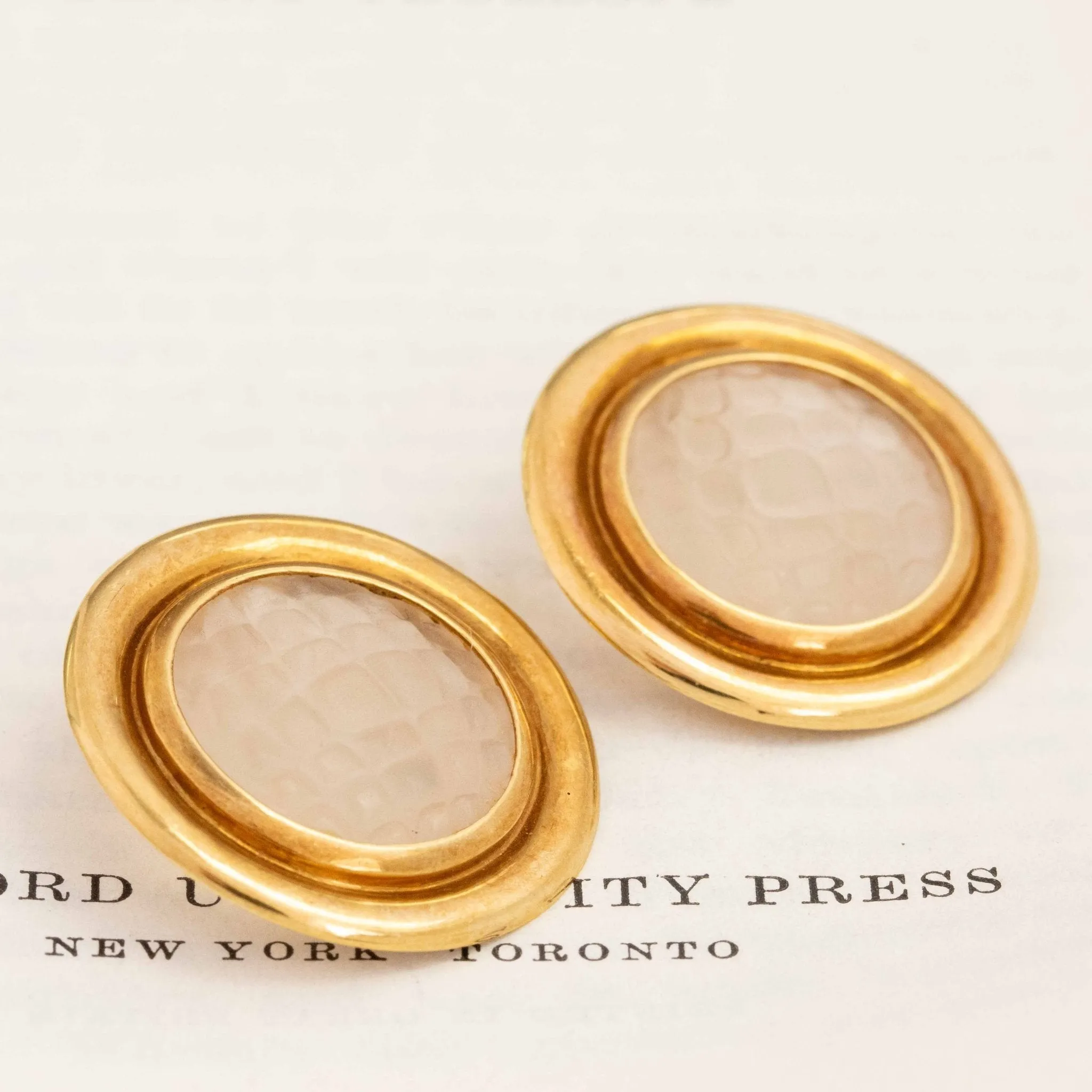 Vintage Crystal and Gold Clip-On Earrings by Gucci