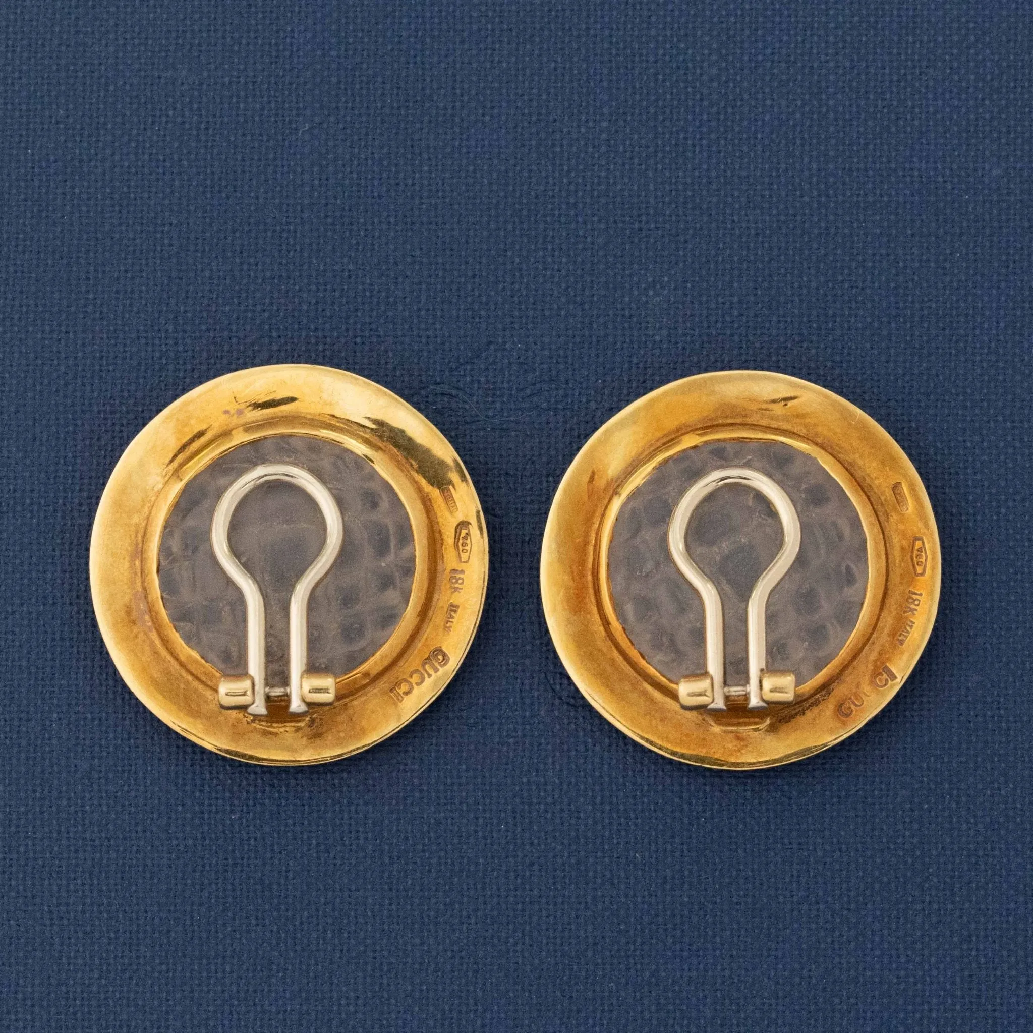 Vintage Crystal and Gold Clip-On Earrings by Gucci