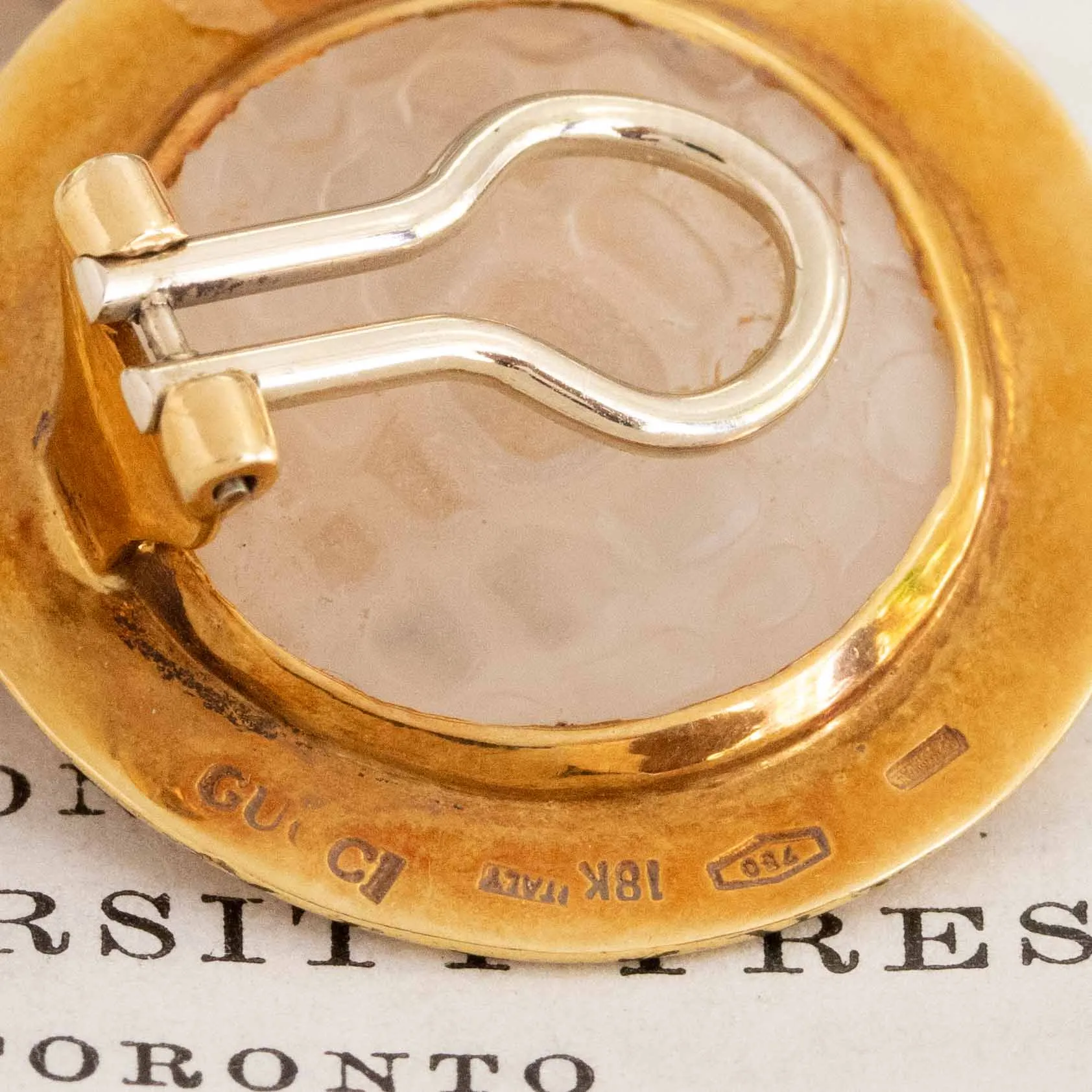 Vintage Crystal and Gold Clip-On Earrings by Gucci