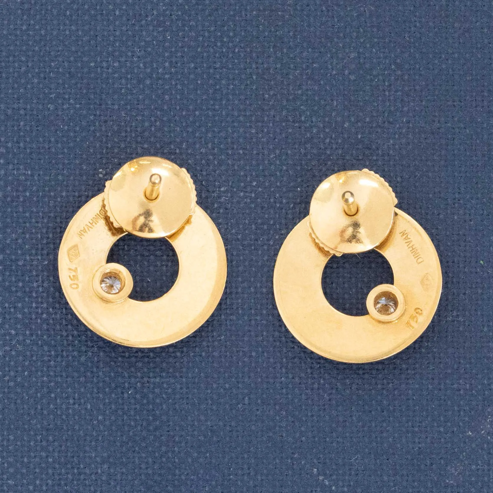 Vintage Diamond Disc Earrings by Dinh Van