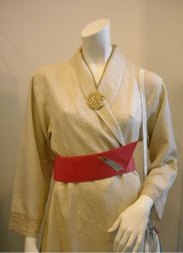 Vintage Oscar De La Renta Oyster Cream Textured Robe Dress