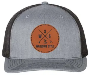 Wakesurf Style Leather Patch Baseball Hat - Updated
