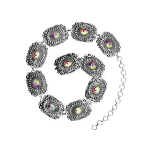 Western Concho Aztec Rhinestone Fashion Chain Belt