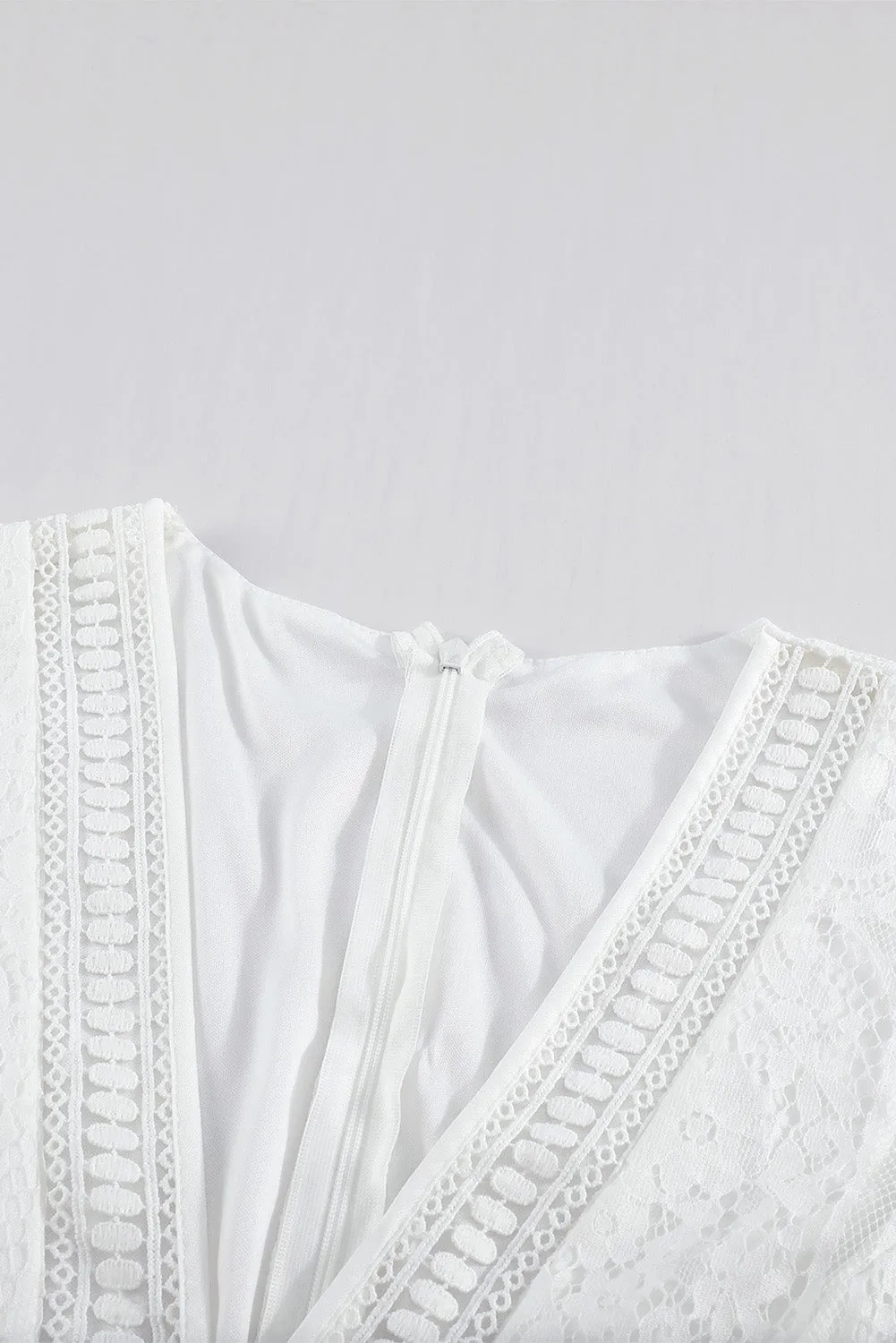 White Blue Fill Your Heart Lace Maxi Dress