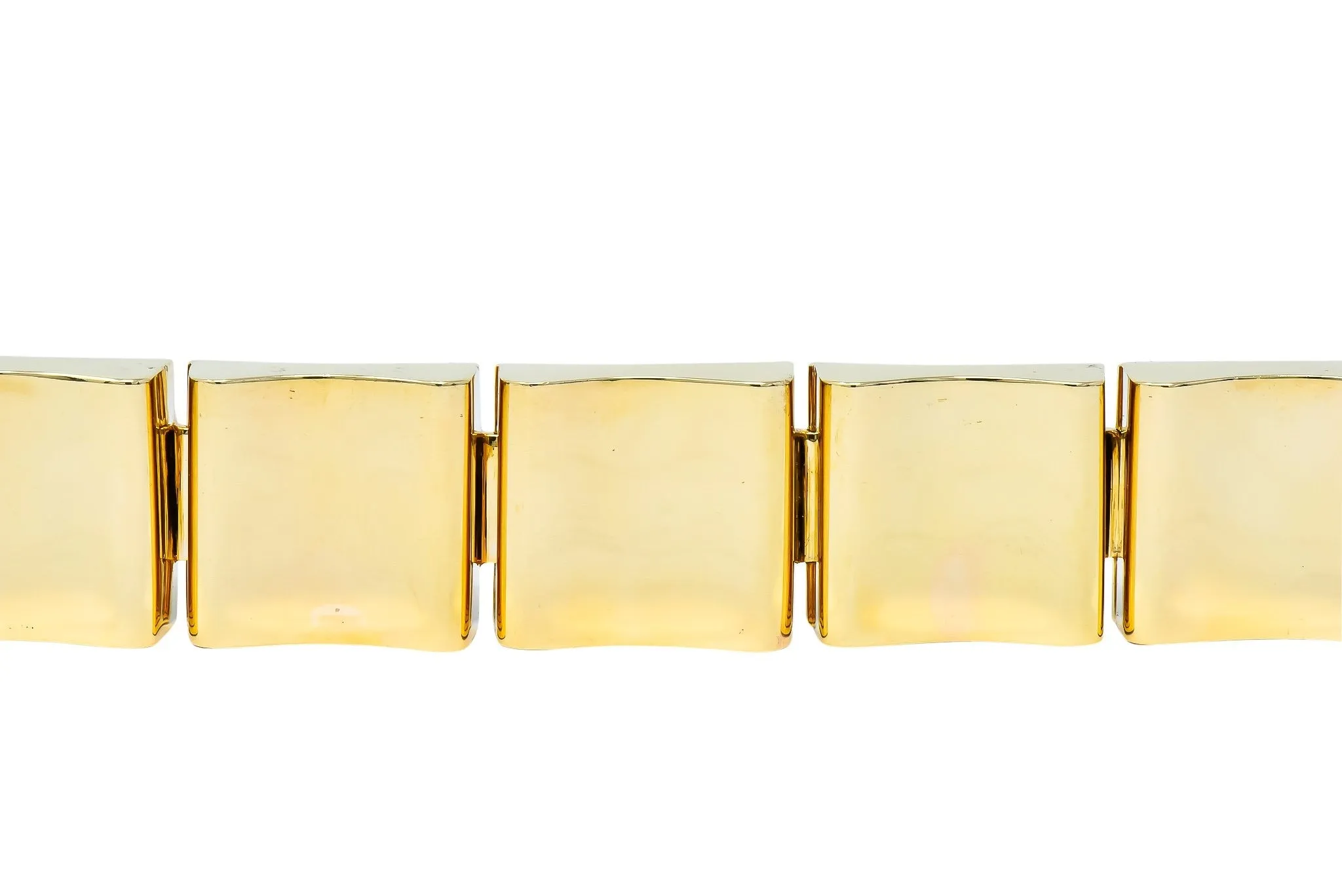 Wide Vintage 14 Karat Gold Polished Link Bracelet