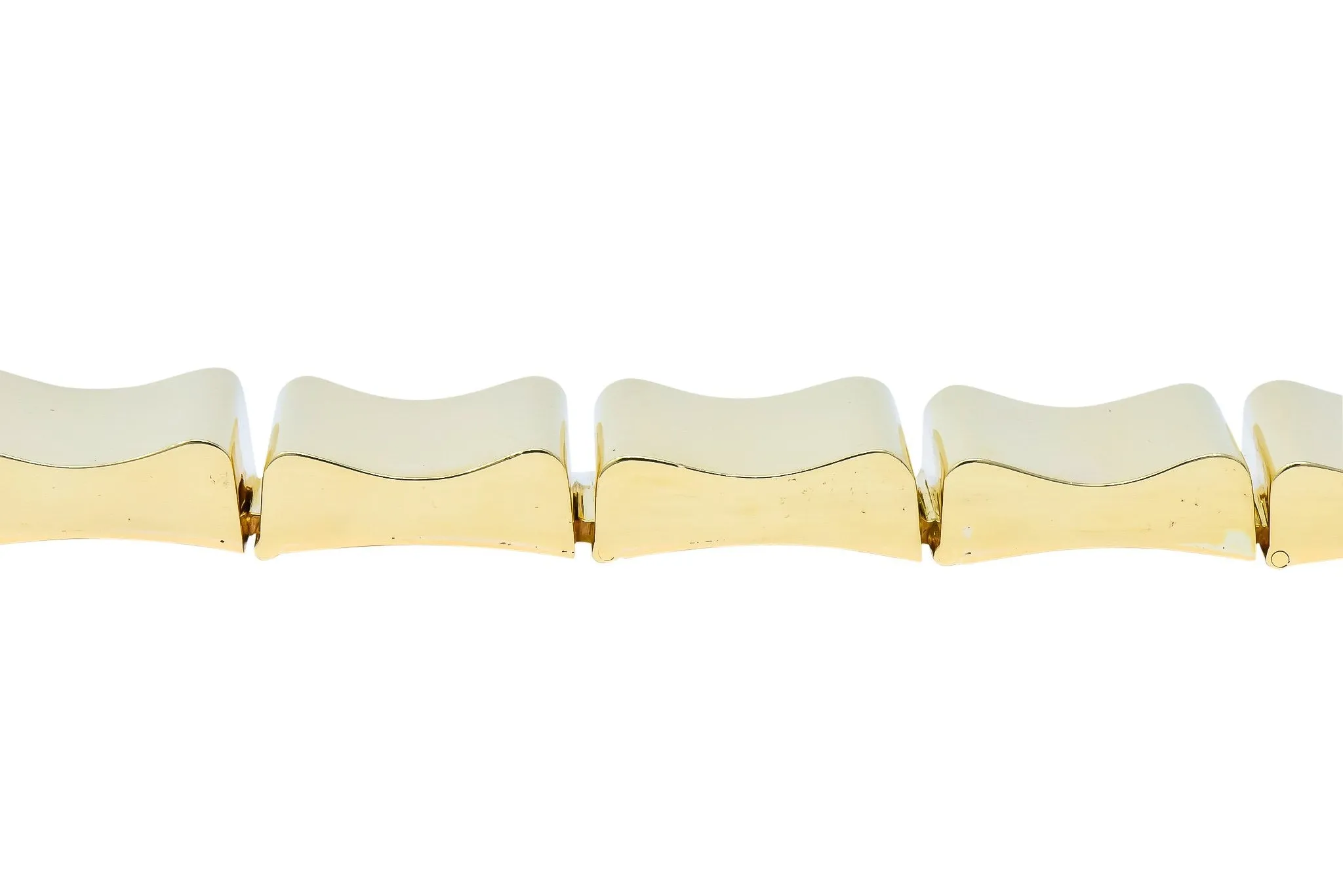 Wide Vintage 14 Karat Gold Polished Link Bracelet