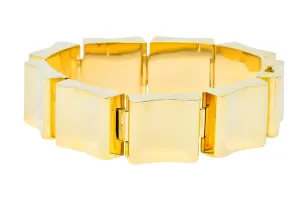 Wide Vintage 14 Karat Gold Polished Link Bracelet