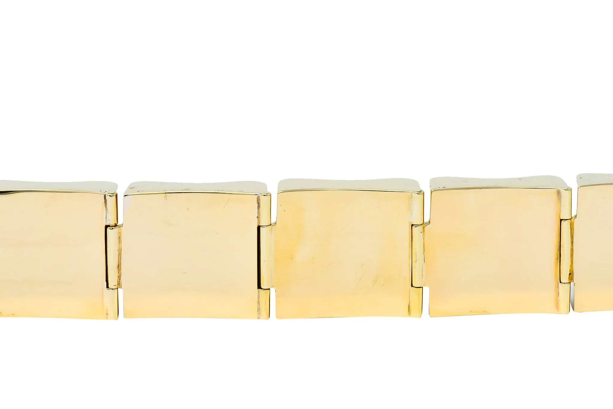 Wide Vintage 14 Karat Gold Polished Link Bracelet