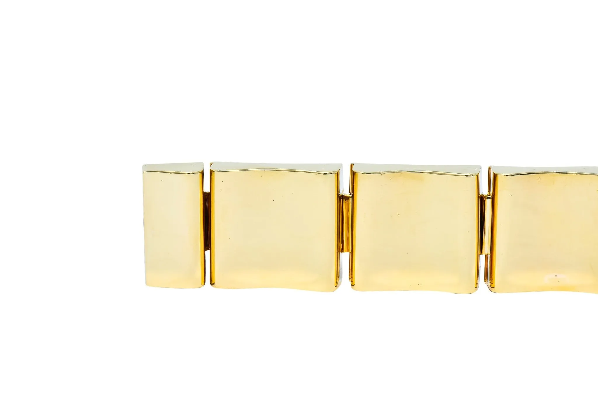 Wide Vintage 14 Karat Gold Polished Link Bracelet