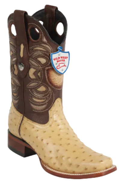 Wild West Botas de Avestruz Horma Rodeo Orix