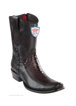 Wild West Botas de Pata de Avestruz Horma Dubai Toe Blackcherry