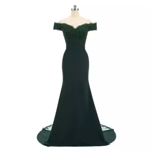 Women Wedding Dress Off Shoulder Short Sleeve Long Prom Dresses