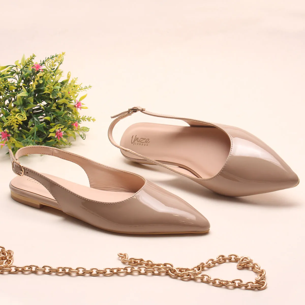 Women's "TAJEZWI" Patent Pointed Flat Shoes
