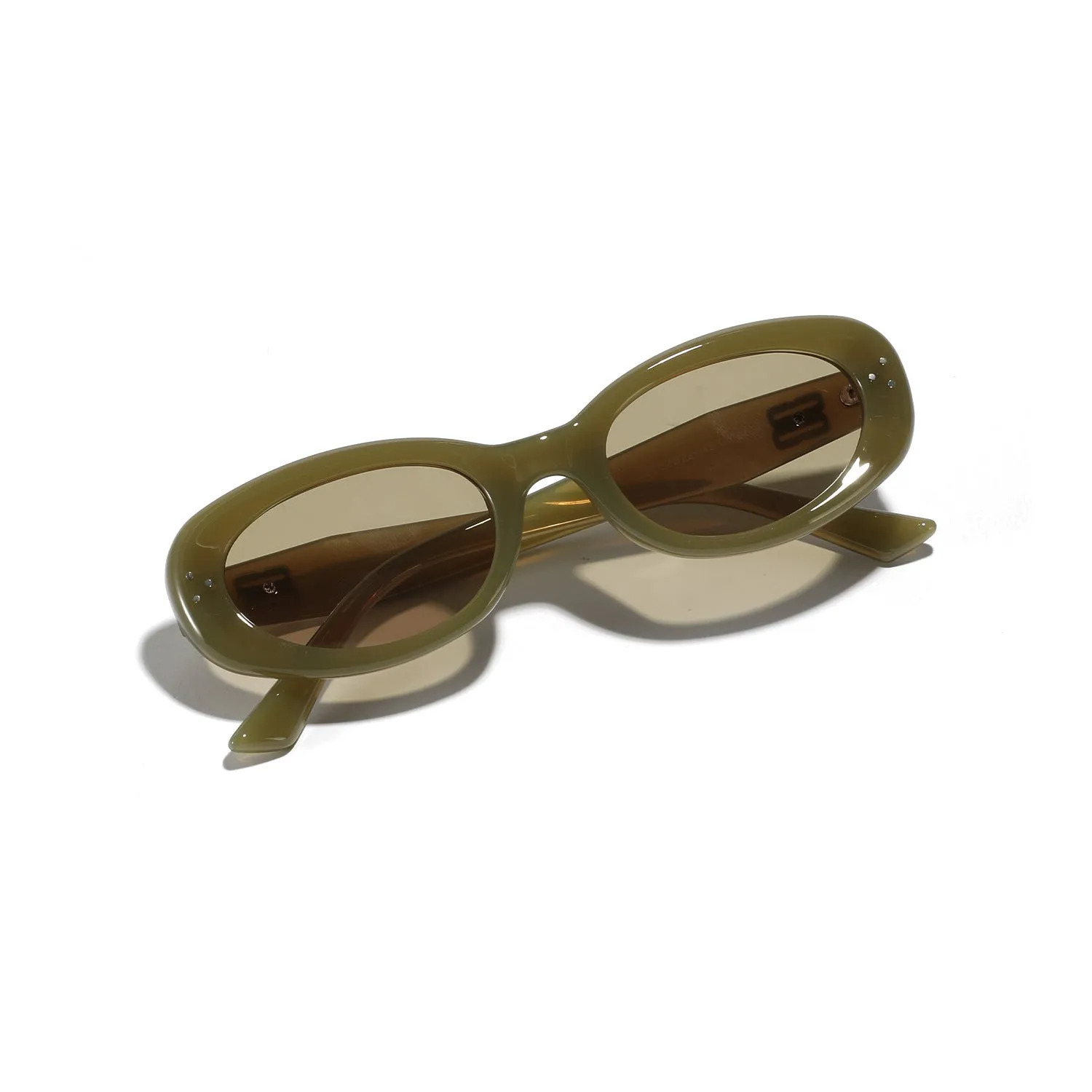 Xunge Glasses Pearl Oval High-Grade Sunglasses for WomeninsStreet Shooting Fashion New Sunglasses Men
