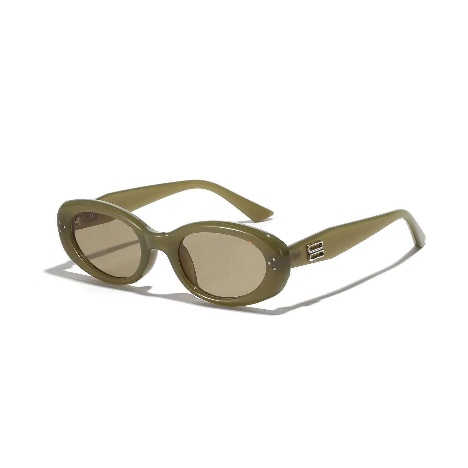 Xunge Glasses Pearl Oval High-Grade Sunglasses for WomeninsStreet Shooting Fashion New Sunglasses Men