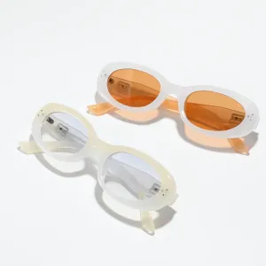 Xunge Glasses Pearl Oval High-Grade Sunglasses for WomeninsStreet Shooting Fashion New Sunglasses Men