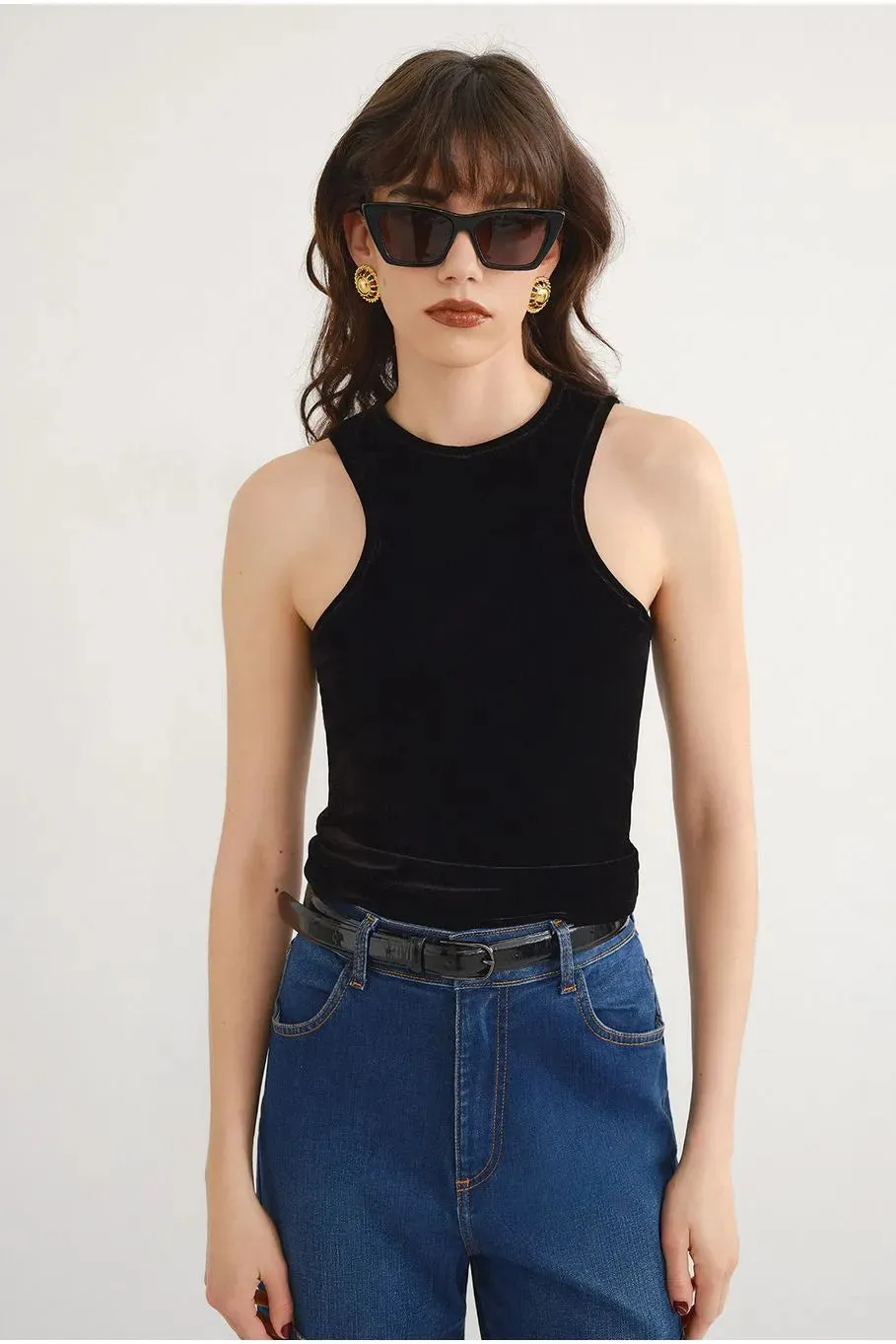 YASMIN TANK VELVET TOP