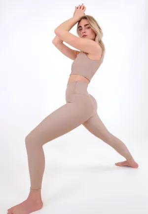 Yoga Classic High Waisted 7/8 Tights - Taupe