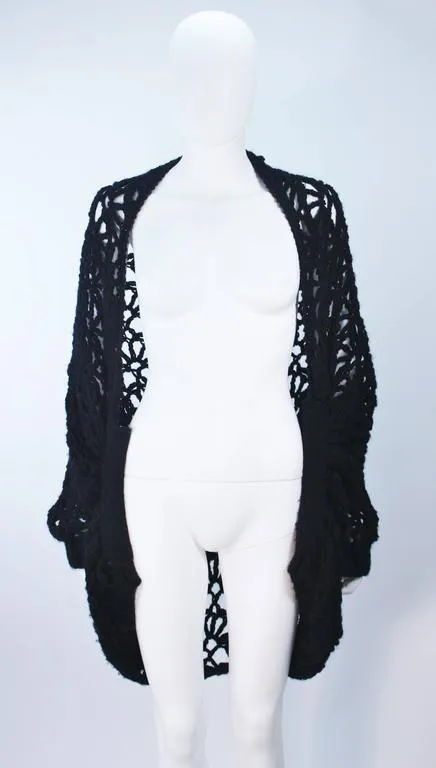 YOHJI YAMAMOTO Black Wide Knit Cardigan