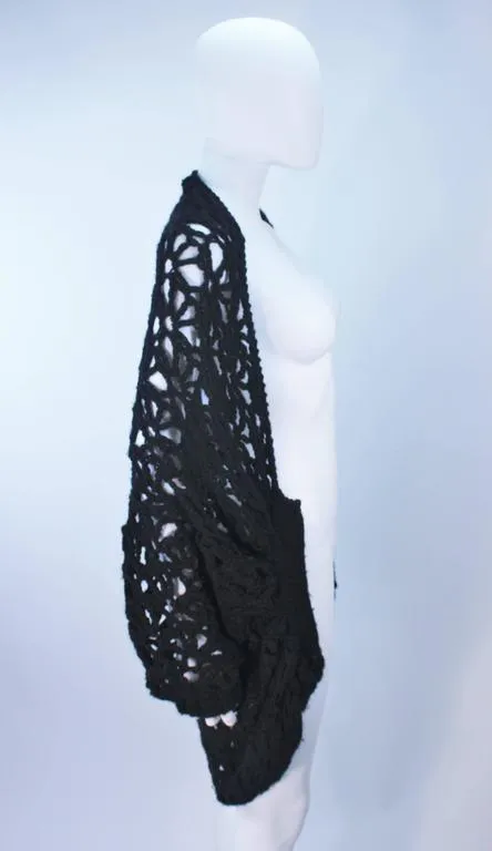 YOHJI YAMAMOTO Black Wide Knit Cardigan