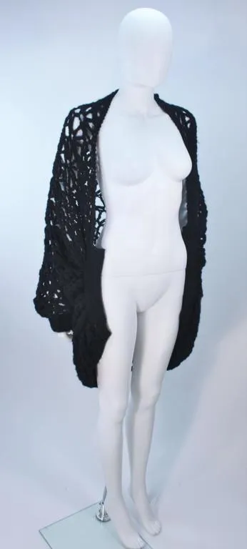 YOHJI YAMAMOTO Black Wide Knit Cardigan