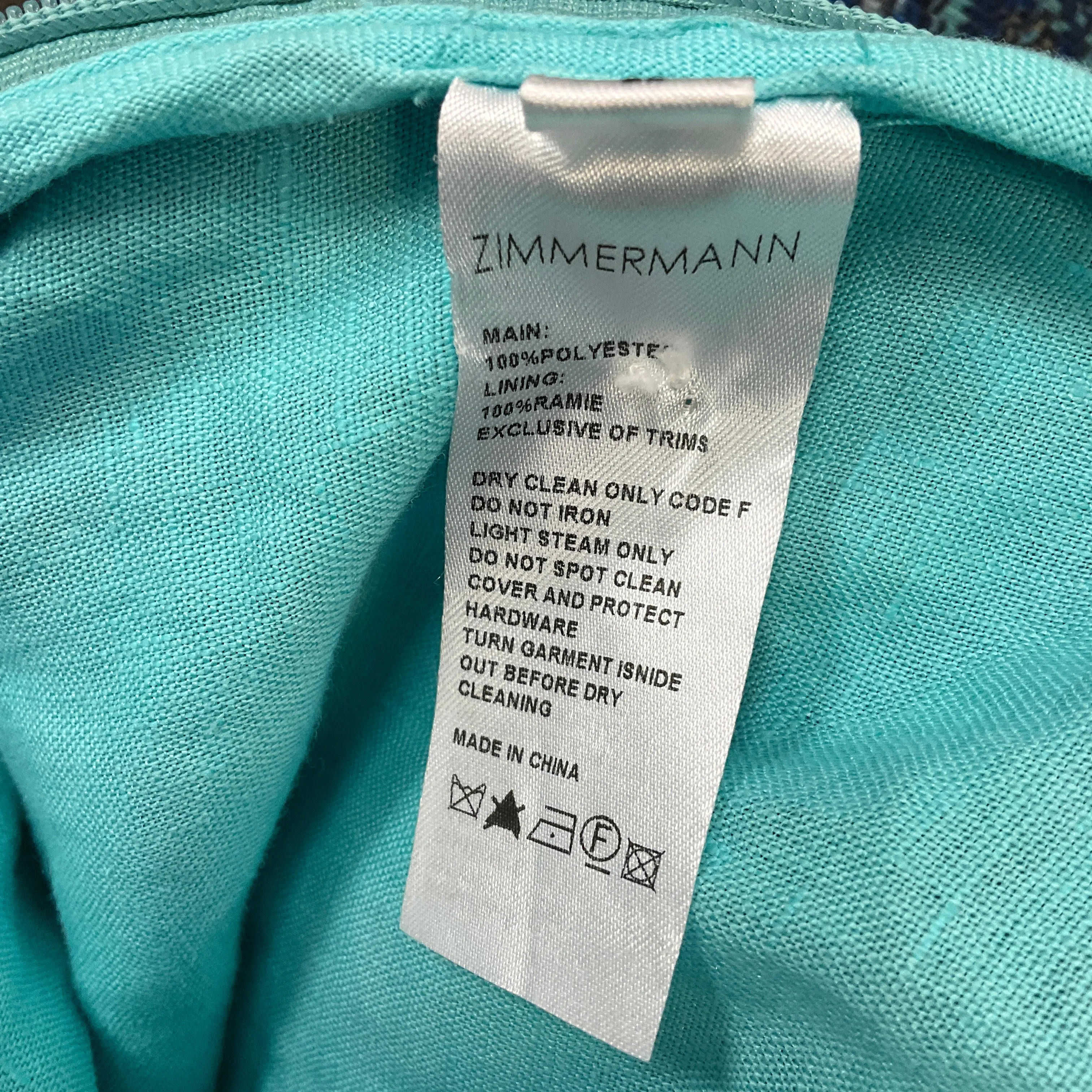 Zimmermann Blue Plisse Moncur Ruffle Neck Crop Top
